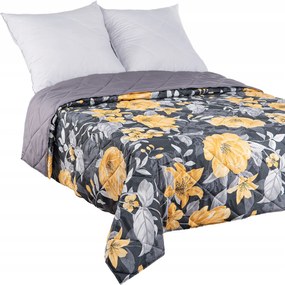 Ágytakaró 90x200 Steppelt Kétoldalas Kapa pléd mintás N12 sárga virág