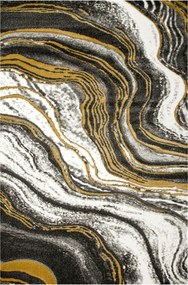 Puha Sűrű Frizura Szőnyeg Márvány Beton Szürke Sárga Amelia 140x190 cm