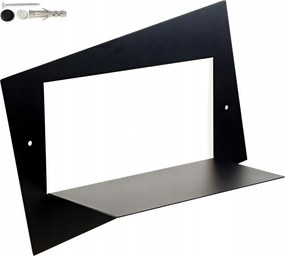 Fali polc modern Loft stílusban fém fekete 15x30x43cm