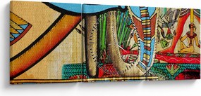 Egyiptomi motívumú kép (órával) (90x30 cm)