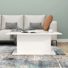 Fehér szerelt fa dohányzóasztal 102x55,5x40 cm