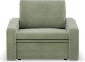 Vertico fekvőfotel, 80 cm széles, kordbársony, zöld