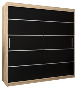Ruhásszekrény 200 cm Verika 1 200 (szonoma tölgy + fekete). 1063738