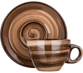 Banquet PALAS 6 db-os csésze és csészealj készlet , 90 ml, barna