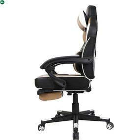 Irodai/gamer fotel, fekete/fehér/bézs, OZGE