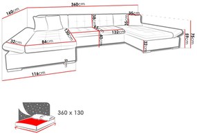 Széthúzható kanapé Agnara (öko-bőr soft 011 + lux 06 + lux 5). 1053631