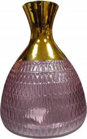 Elegáns üveg váza glamour világos rózsaszín 19cm nappaliba ajándék