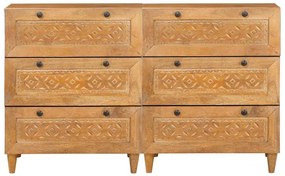 Széf 2 pcs Barna 60 x 33 x 75 cm tömör mangófa