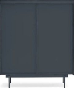 Antracitszürke-natúr színű magas komód tölgyfa dekorral 100x120 cm Otto – Teulat