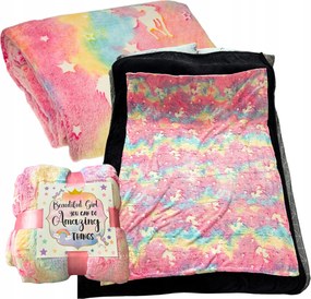 Takaró Világító Unikornis Gyerek Meleg Ágytakaró 130x150