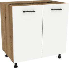 Konyhaszekrény alsó 80 Capri korpusz tölgy Evoke front fehér matt