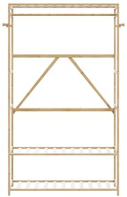 bambusz ruhaállvány polcokkal 110x40x175 cm