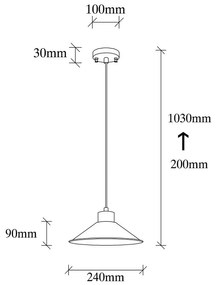 Függőlámpa fém búrával ø 24 cm Gece – Opviq lights