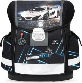 Iskolatáska, fémcsat, BELMIL Classy Midnight Turbo, versenyautó (BL40313AG80F)