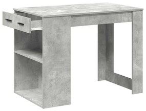 íróasztal fiókkal és polccal betonszürke 102x62x77,5 cm műfa