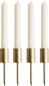 ADVENT koszorúba szúrható gyertyatartó, arany 12cm, 4 db-os készlet