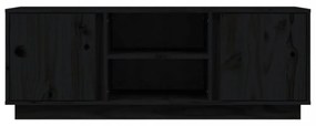 fekete tömör fenyőfa TV-szekrény 110x35x40,5 cm