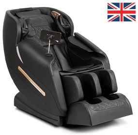 Masszázsfotel Fekete Eco-bőr Kárpittal. Angol Vezérlés - Menü. VX MAX