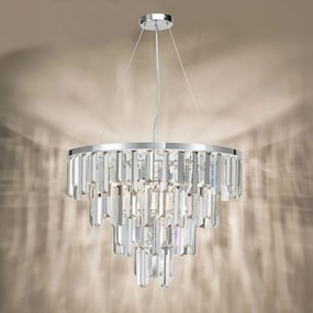 Dar Lighting glamour kristály modern függeszték fuentes csiszolt króm darfue0550