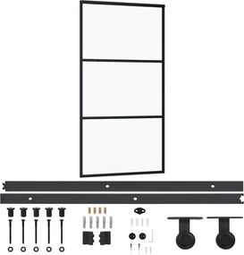 vidaXL ESG üveg és alumínium tolóajtó fémszerelvény-szettel 102x205 cm