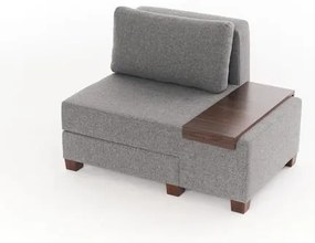 Egyszemélyes kanapéágy- Perenna Linen Jobbos - Szürke