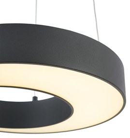 Modern függőlámpa fekete 50 cm LED-del, 3 lépésben dimmelhető - Organici