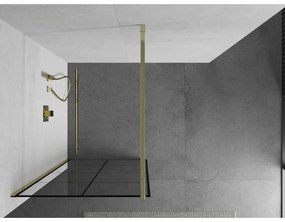 Mexen Kioto zuhanyparaván 80x200 cm 8 mm, arany profil, üveg fekete mintás 1, 800-080-101-01-77