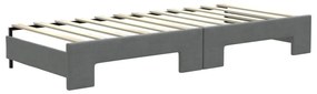sötétszürke kihúzható szövet heverő fiókokkal 80 x 200 cm