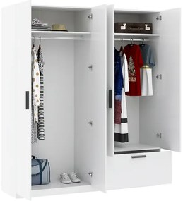 LITA Gardróbszekrény Fehér Színben Tükörrel 180 cm