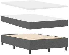 Box Spring Ágy Matraccal Sötétszürke Kétszemélyes Szövet