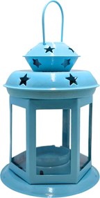 Lampion Fém 13cm Kék 6J-S-1N