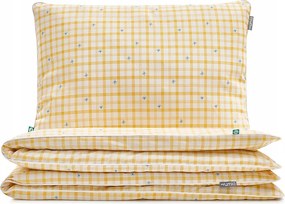Ágyneműhuzat Sárga kockás 160x200 cm 2x 60x50 cm Mumla