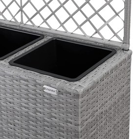 Casaria® Virágcserép dobozzal és ráccsal - szürke