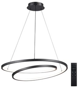 Brilagi-LED Dimmelhető függőlámpa TWISTER LED/75W/230V átm. 70 cm fekete + távirányító