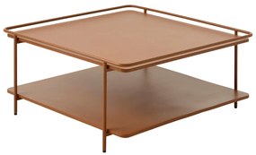 Terrakotta színű fém dohányzóasztal 75x75 cm Yuba – Unique Furniture