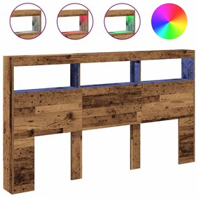 antik fa áthidalószekrény LED-világítással 180 x 17 x 102 cm