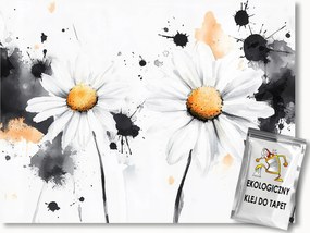 Fotótapéta Flizelina Akvarell Virágok Margaréta Kamilla Boho 200x140 ragasztó