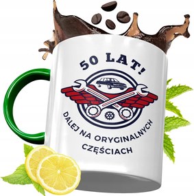 Zöld Bögre 50 50STE 50-ES Születésnapra Ajándék fényképes nyomattal