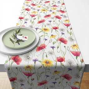 Pipacsos pamut asztali futó 40x150 cm Poppy Meadow