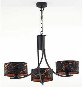 Jupiter 2106- láncon függő csillár ARTHUR 3xE27/15W/230V fekete/narancssárga/márvány dekor