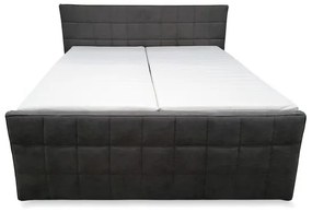 Elektromosan állítható kárpitozott HELEN ágy matracokkal és topperrel, 180×200 cm, szürke