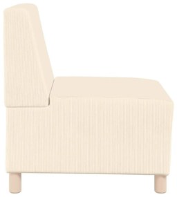 krémszínű kordbársony szövet kanapéfotel 55 cm