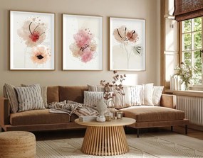 Huhu205 keretezett MDF falikép, 50 x 70 cm, 3 db-os szett