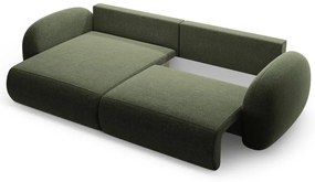 Zöld zsenília kinyitható-tárolóhelyes sarokkanapé Tonale – Cosmopolitan Design