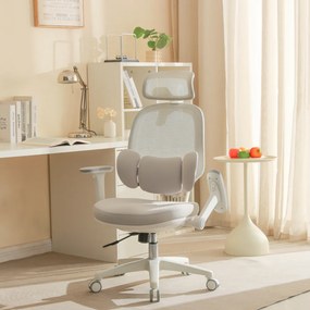 Irodai szék, szürke/fehér, ABRAMO