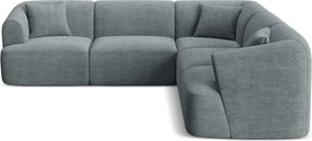 Sötétszürke kordbársony sarokkanapé Campi – Cosmopolitan Design