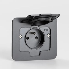 Solight 5B322B - Kültéri beépített padló aljzat IP55 fekete négyszögletes