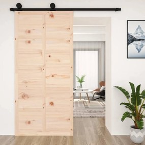 Tömör fenyőfa istálló stílusú ajtó 100x1,8x214 cm