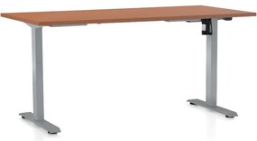 Állítható magasságú asztal OfficeTech A, 160 x 80 cm, szürke alap, cseresznye