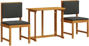 vidaXL Kert Bistro Készlet 3 pcs Barna Tömör Akácfa
